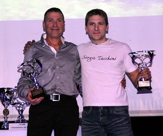 <b>Jean-Paul Clément - Yamaha, Champion d’Europe de Course de Côte 250 GP et Jean-Luc David - Kawasaki, Champion d’Europe de Course de Côte Superbike (photo Jean-Paul Ancion/FFM)</b>