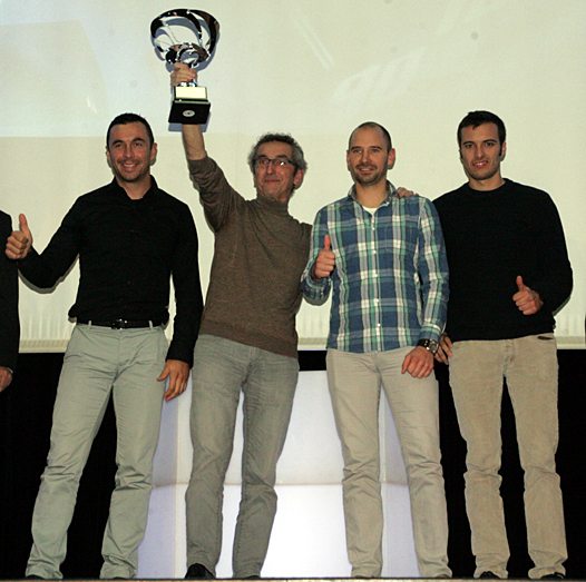 <b>Le Suzuki Endurance Racing Team, Champion du Monde d’Endurance avec Vincent Philippe, Dominique Méliand – patron du SERT, Anthony Delhalle et Etienne Masson (photo Jean-Paul Ancion/FFM)</b>
