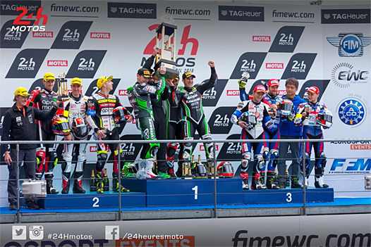 <b>Le podium WEC des 24 Heures Motos 2016 (photo D.R./ACO)</b>