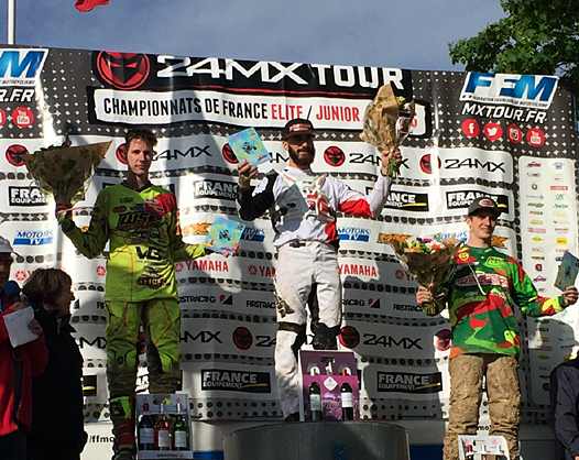 <b>Podium final : Mike Van Grinsven – WSP, Adrian Mangieu – Yamaha et Edgars Mengelis – Yamaha (photo FIM Europe)</b>
