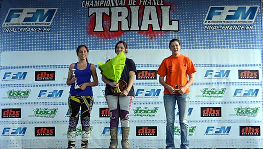 <b>Féminines : Laurie Ehrhart - Sherco, Pauline Massanes - Gas Gas et Laurence Dugnas - Scorpa (photo www.trial-france.fr)</b>