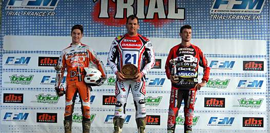 <b>Sénior 1 : Maxime Varin - Scorpa, Bruno Camozzi - Gas Gas et Lambert Meyer - Beta (photo www.trial-france.fr)</b>