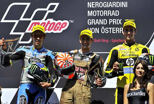 <b>Le podium Moto2 : Franco Morbidelli - Kalex Honda, Johann Zarco - Kalex Honda et Alex Rins - Kalex Honda (photo www.johannzarco.com)</b>