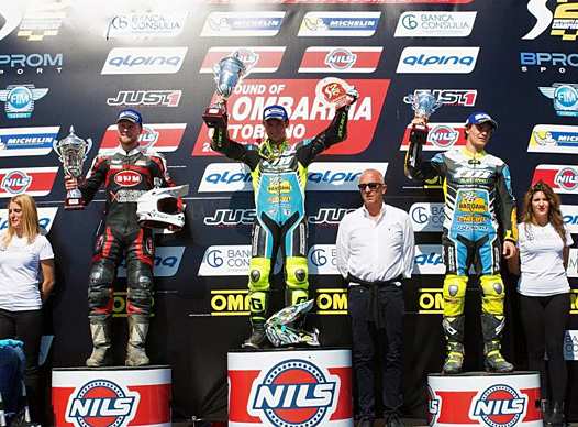 <b>Podium S2 : Marc-Reiner Schmidt - SWM, Thomas Chareyre - TM et  Diego Monticelli - TM (photo BPROM/www.fim-europe.com)</b>