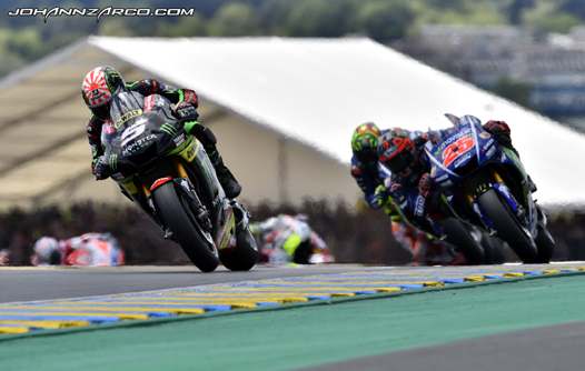 <b>Johann Zarco - Yamaha, Maverick Vinales - Yamaha et Valentino Rossi - Yamaha (photo www.johannzarco.com)</b>