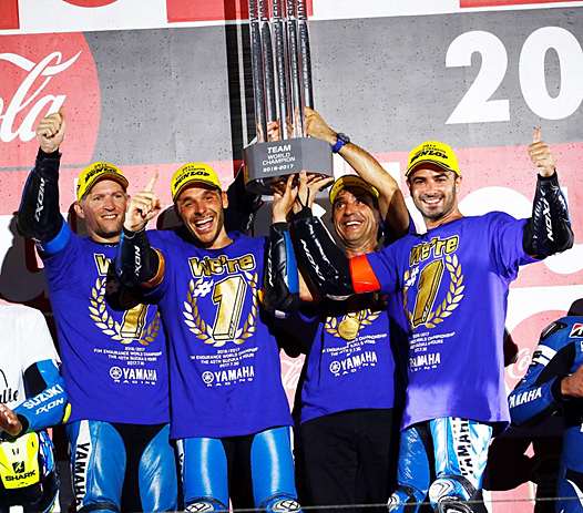 <b>David Checa, Niccolò Canepa, Christophe Guyot et Mike Di Meglio (photo Yamaha Racing)</b>