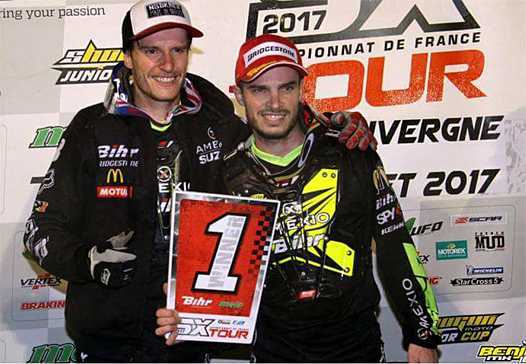 <b>Arnaud (AG) et Nicolas Aubin (AD) - Leaders SX2 et SX1 avant la finale</b>