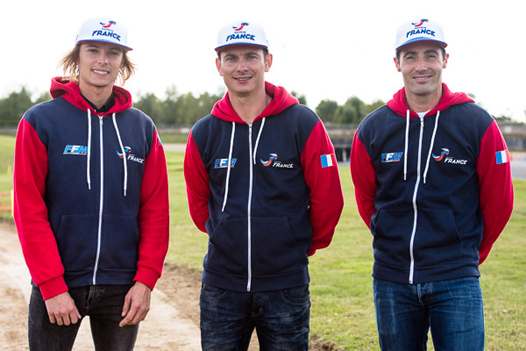<b>L'Équipe de France composée de Laurent Fath, Thomas Chareyre et Sylvain Bidard (gauche à droite) vise la victoire à Carole ! (photo FFM)</b>
