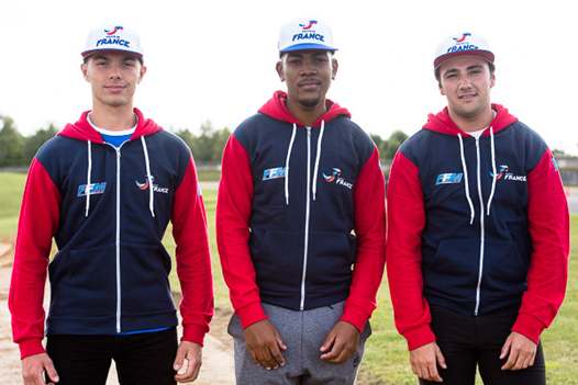 <b>Composée de Florian Catrice, Emerick Bunod et Nicolas Cousin (gauche à droite), l'Équipe de France Junior découvrira la compétition. (photo FFM)</b>
