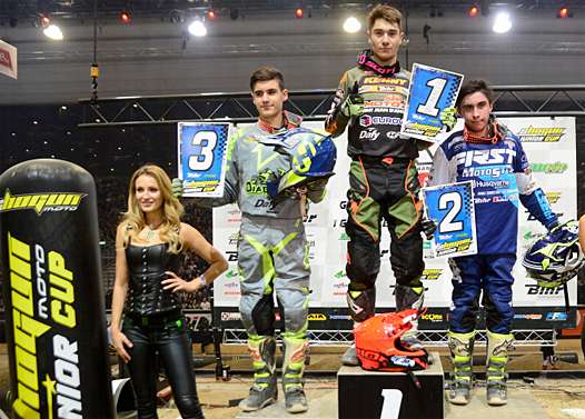 Podium Shogun Junior Cup : Jimmy Grajwoda (gauche), Calvin Fonvieille (centre), Enzo Polias (droite)