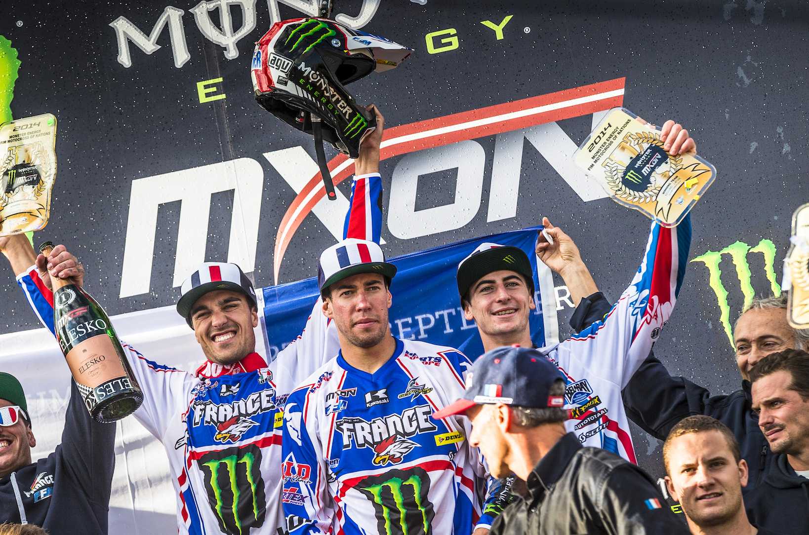 Gautier Paulin décroche une première victoire avec l'Équipe de France au Motocross des Nations en 2014. 